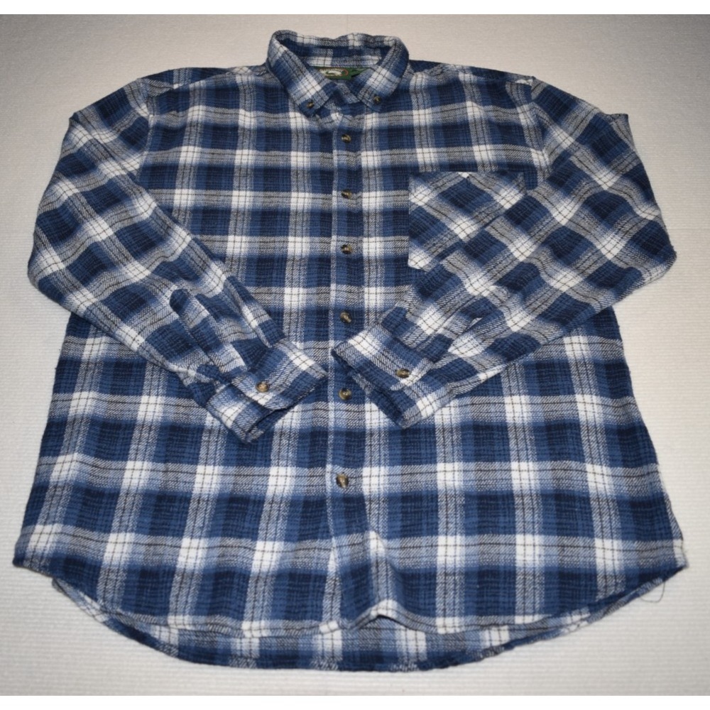 Stillwater Supply Co Flannel Shirt Mens L Blue Plaid  Long Sleeve Button Up